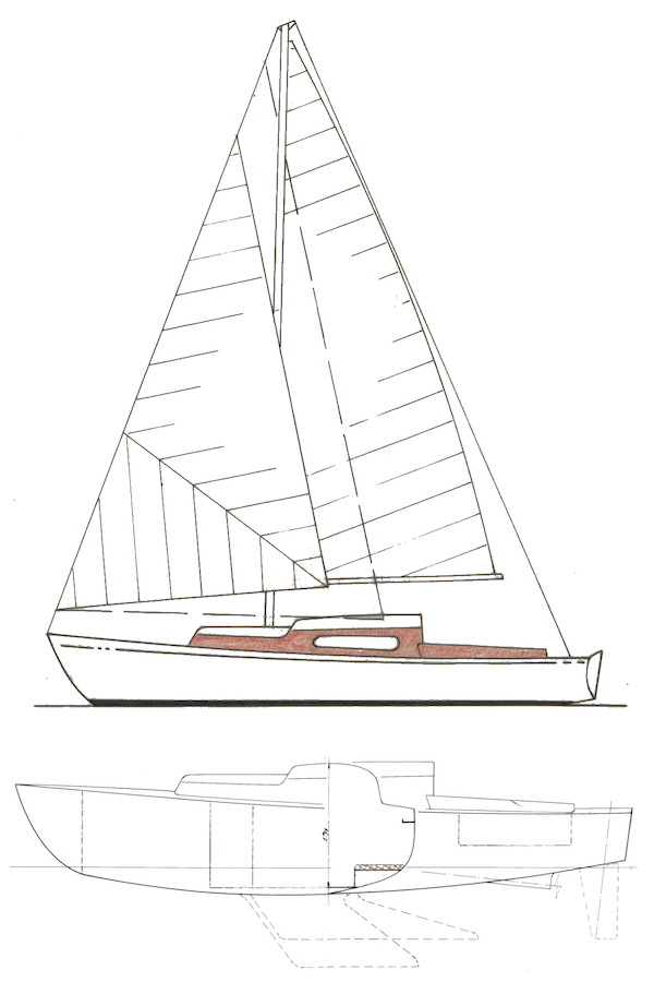 Shellfish sailboat under sail