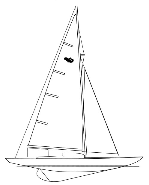 Requin sailboat under sail