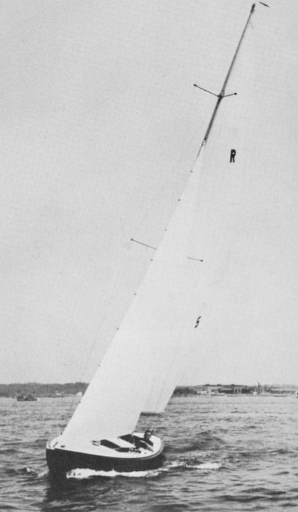 Resolute sailboat under sail