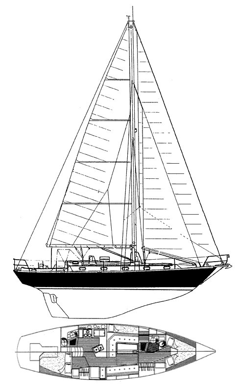 Robinhood 40 sailboat under sail