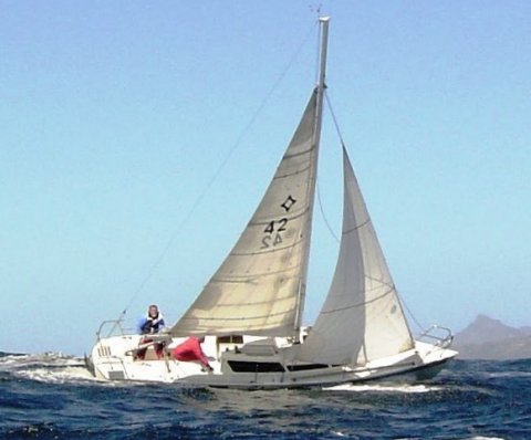 Royal cape one design rcod sailboat under sail