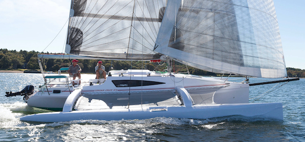 Cruze 970 corsair sailboat under sail