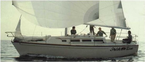 S2 91 sailboat under sail