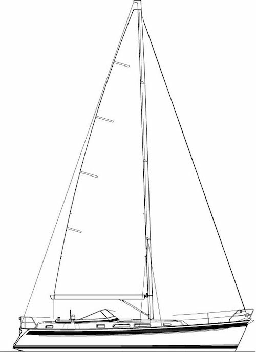 Hallberg rassy 40 sailboat under sail