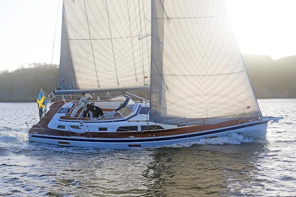 Hallberg rassy 40c sailboat under sail