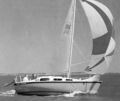 Sabre 22 scott sailboat under sail