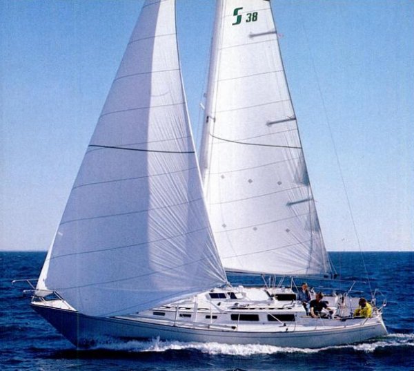 Sabre 38 sailboat under sail