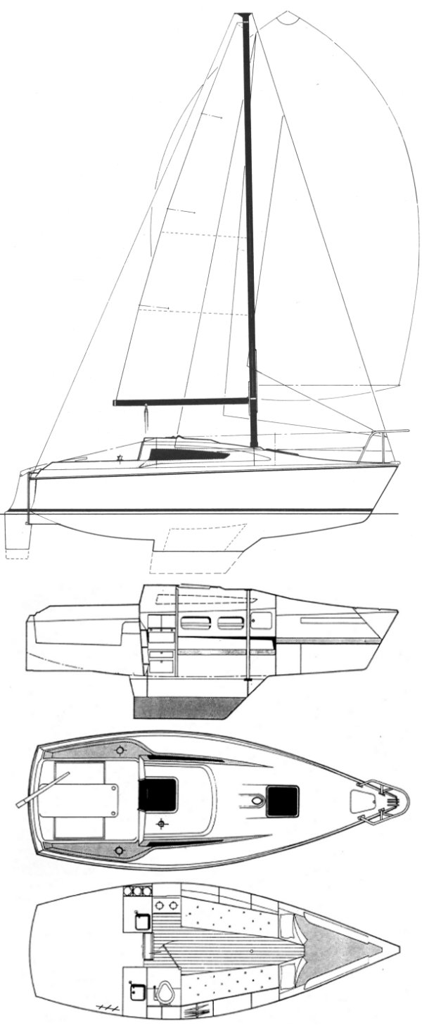 Salty pup 23 sailboat under sail