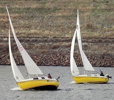 San juan 21 2 sailboat under sail