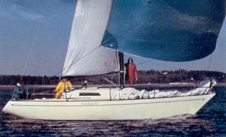 San juan 30 sailboat under sail