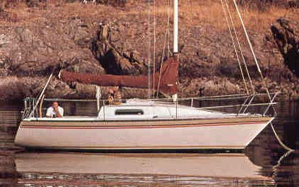 San juan 77 sailboat under sail