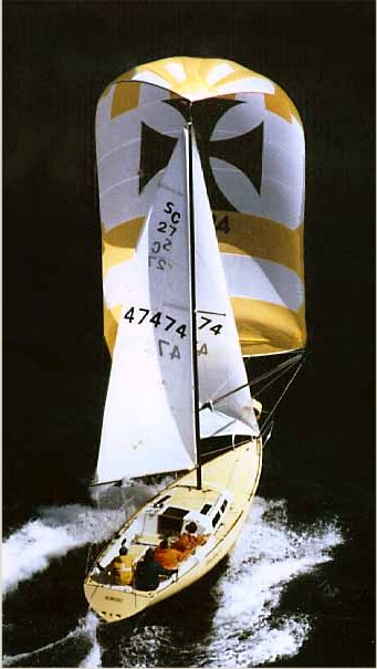 Santa cruz 27 sailboat under sail