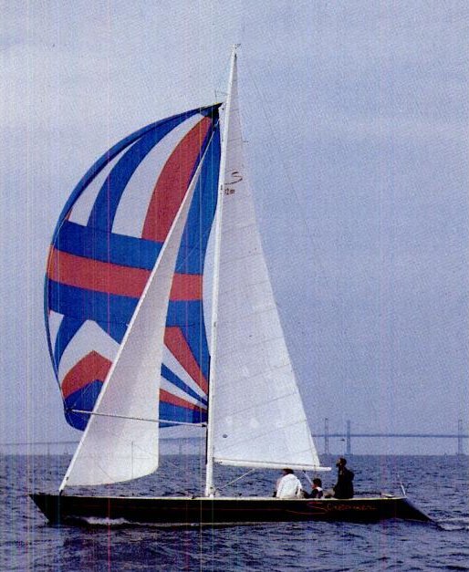 Screamer 12m sailboat under sail
