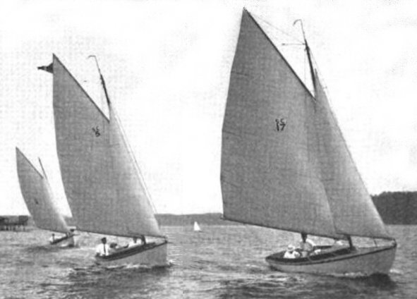 Seawanhaka one design herreshoff sailboat under sail