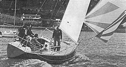 Golden shamrock 30 sailboat under sail