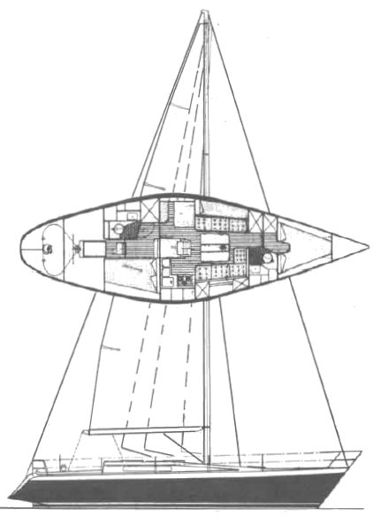 Show 42 sailboat under sail