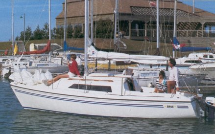 Sirius 2122 can sailboat under sail