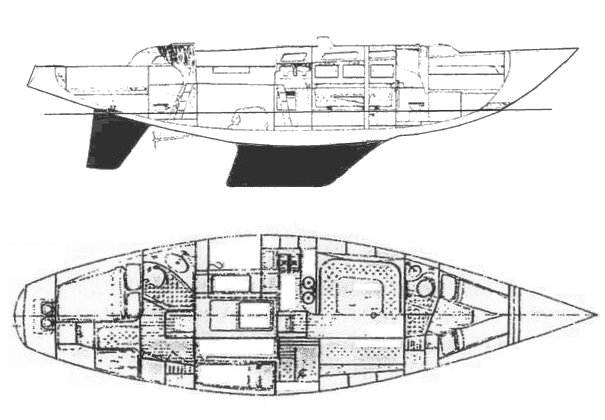 Slipper 42 sailboat under sail
