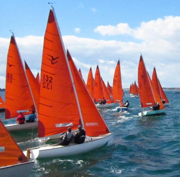 Squib sailboat under sail