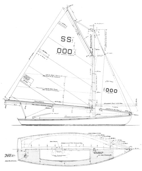 Ss class sailboat under sail