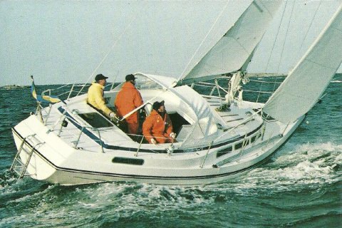 Storebro royal 33 sailboat under sail