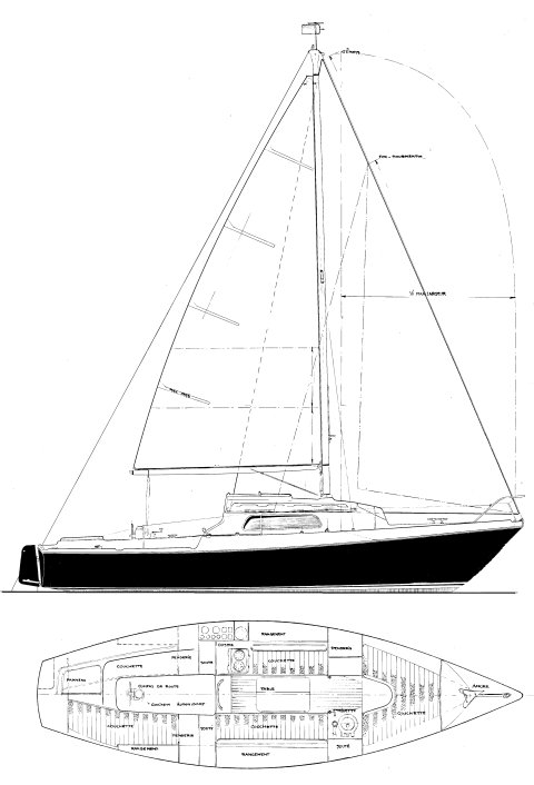 Storm jeanneau sailboat under sail