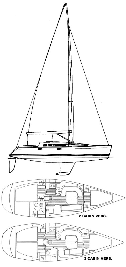 Sun fast 36 jeanneau sailboat under sail