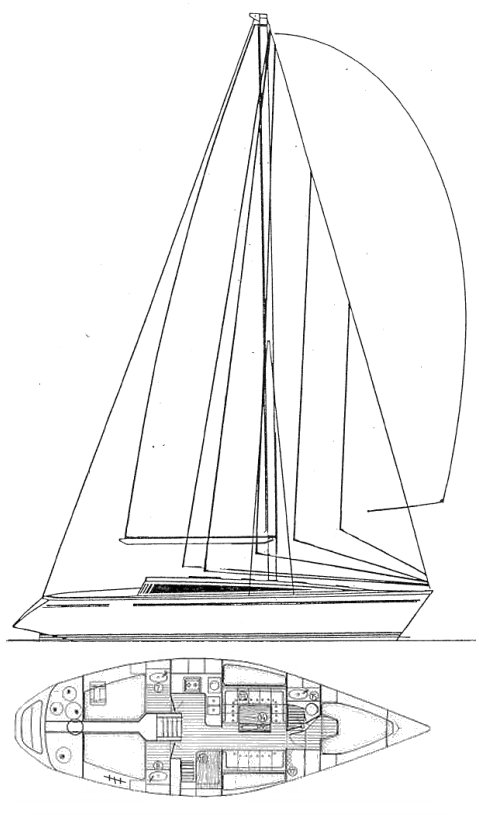 Sun fast 41 jeanneau sailboat under sail