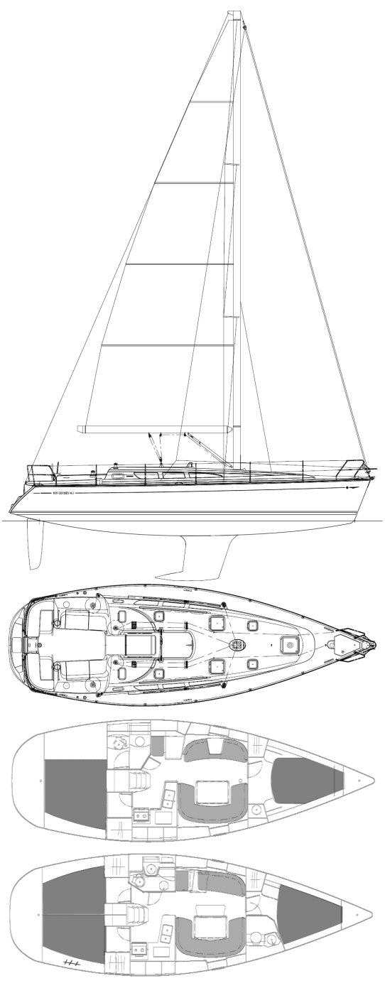 Sun odyssey 40.3 jeanneau sailboat under sail