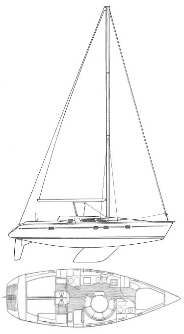 Sun odyssey 42.2 jeanneau sailboat under sail