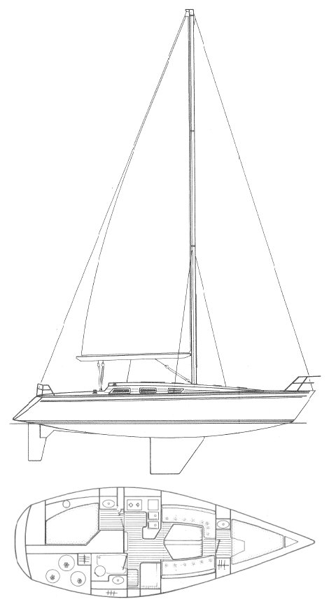 Sun shine 38 jeanneau sailboat under sail