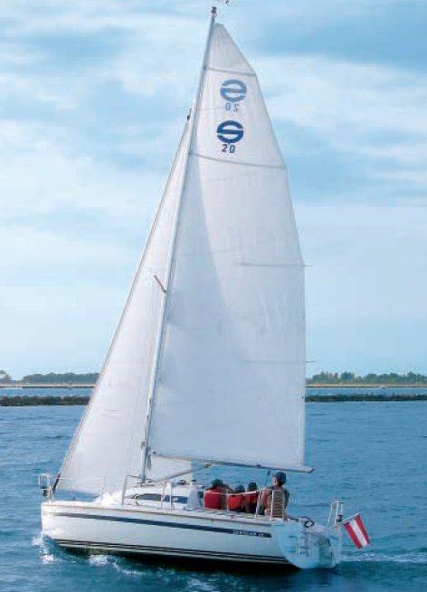 Sunbeam 20 sailboat under sail