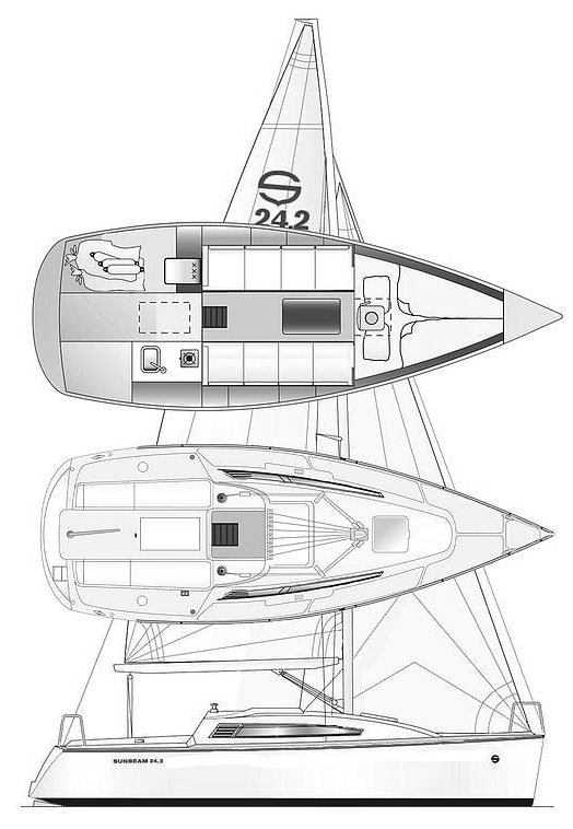 Sunbeam 242 sailboat under sail