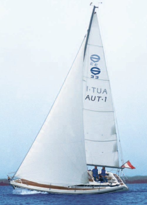 Sunbeam 33 sailboat under sail