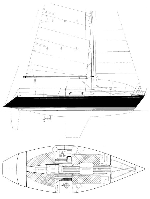Sunwind 33 sailboat under sail