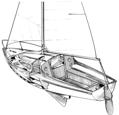 Super simoun 580 sailboat under sail