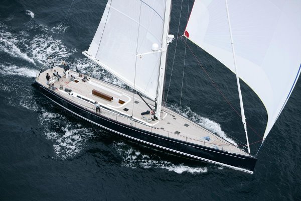 Swan 90 fd sailboat under sail