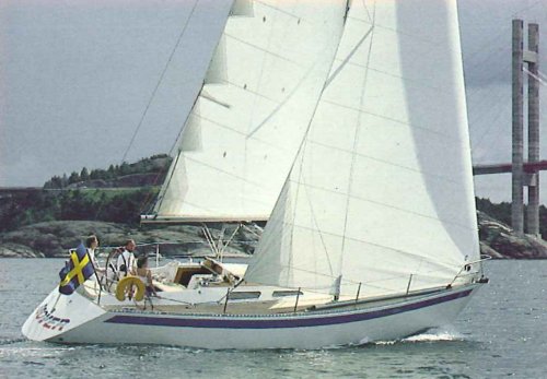 Sweden yachts 36 sailboat under sail