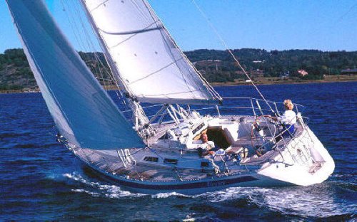 Sweden yachts 370 sailboat under sail