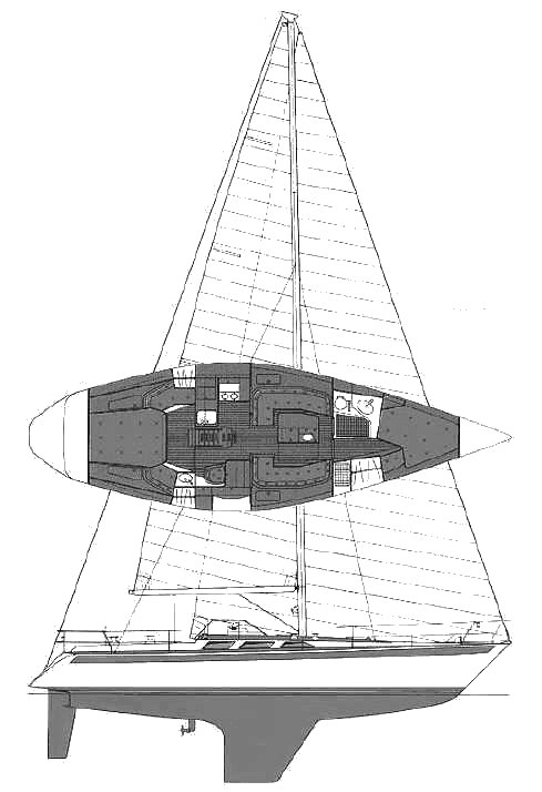 Sweden yachts 41 sailboat under sail