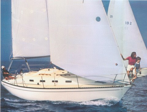 Tartan 3000 sailboat under sail