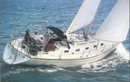 Tartan 3800 sailboat under sail