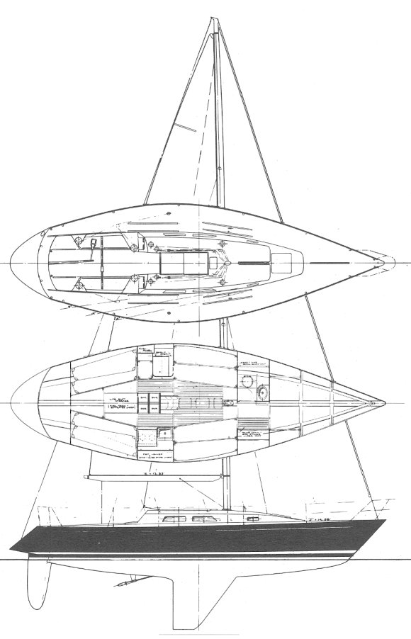 Taylor 38 sailboat under sail