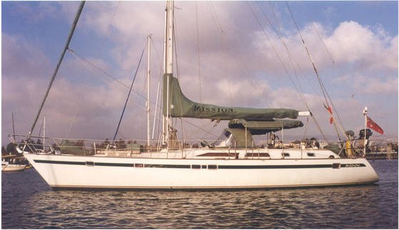 Taswell 49 sailboat under sail