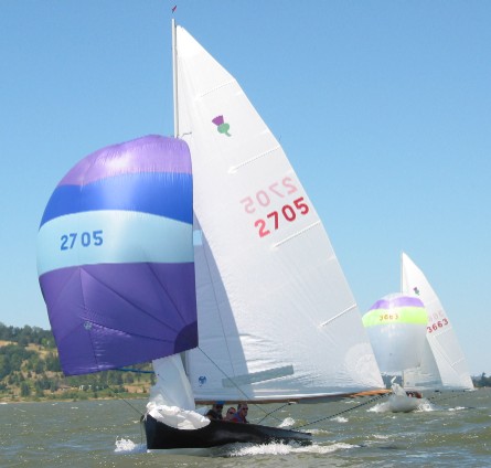 Thistle sailboat under sail