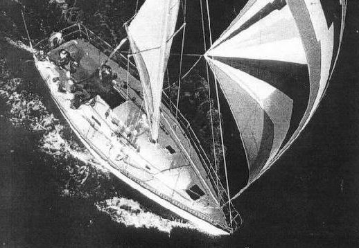 Thomas 35 sailboat under sail