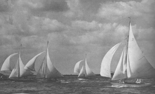 Timber point one design sailboat under sail