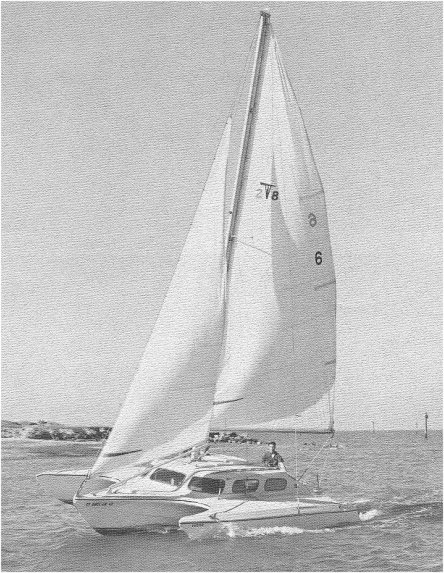 Tradewinds 28 sailboat under sail