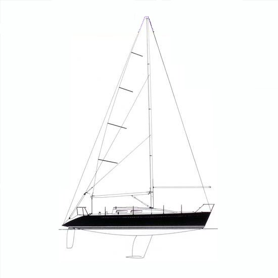 Tripp 36 sailboat under sail