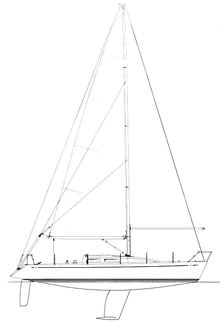 Tripp 40 mh sailboat under sail